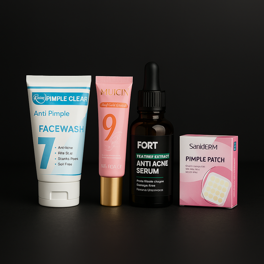  Complete Anti-Acne & Brightening Skincare Bundle – Face Wash, Serum, Cream & Pimple Patch | Rivaj & Top Brands