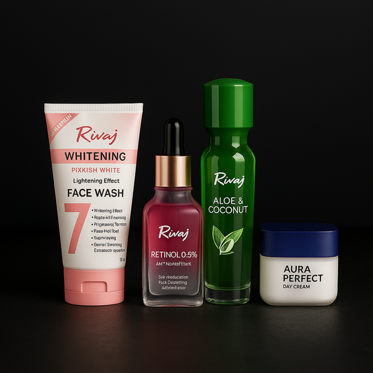 Night Care Bundle- Rivaj Pinkish Facewash-Retinol Serum-Coconut Hair Serum-Loreal Pares Face cream