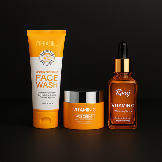 Vitamin C Glow Essentials – Face Wash, Serum & Cream | Brightening Skincare Set